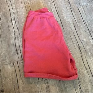 Pink sweat shorts